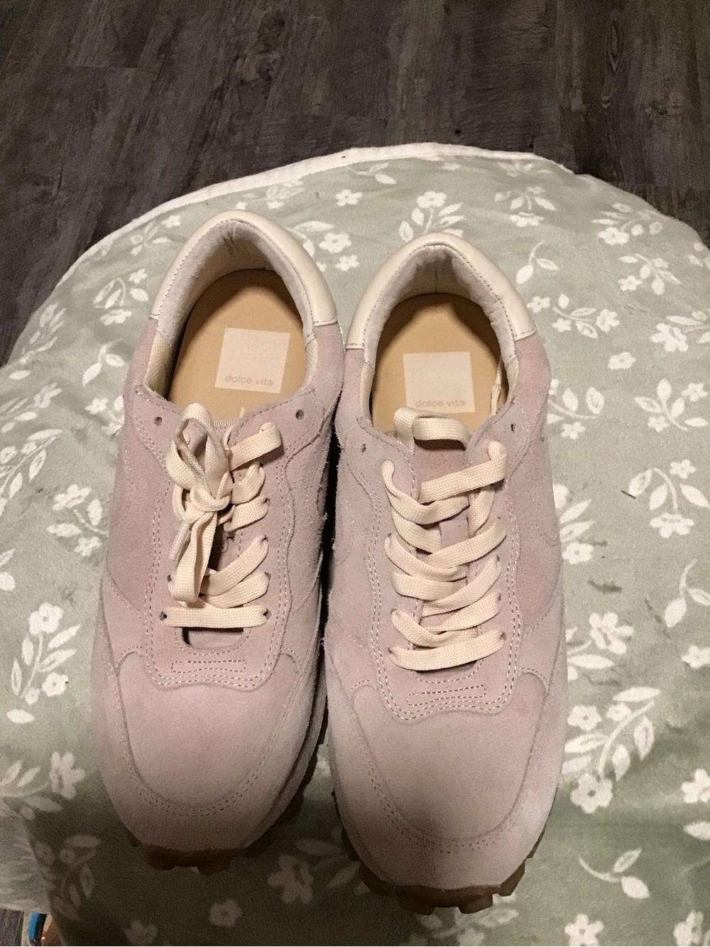 Dolce Vita Soft Pink Suede Lace-Up Sneakers